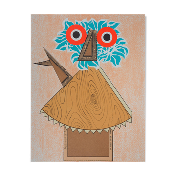 Enrico baj: owl - original lithograph