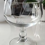 Set of 5 finely cut crystal ice / fruit cups with 2 frosted wheat cob patterns