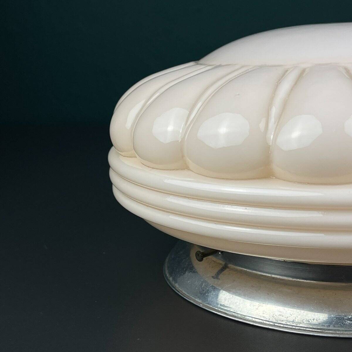 Vintage Pink Glass Ceiling Lamp, 1950s