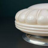 Vintage Pink Glass Ceiling Lamp, 1950s