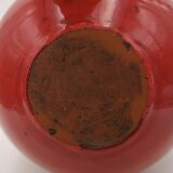 Impressive red ceramic vase, Belgian work, 1960s.