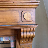 Wood fireplace mantle