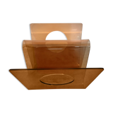 Michel Dumas' magazine rack in smoked altuglas, 1970s