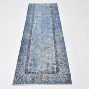 3x7 Navy Blue Vintage Runner Rug, 78x218Cm