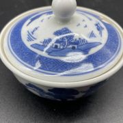 Elegant table set, Chinese porcelain, blue and white, condiments.