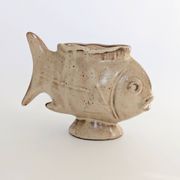 Vintage fish-shaped pot, French ceramic, 1960s