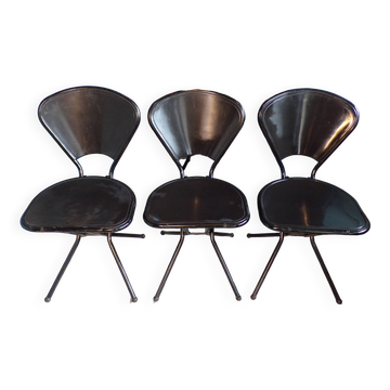 Set of 3 Ikea Sebastian folding chairs by Niels Gammelgaard