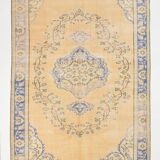 5x8 Rug For Living Room Yellow Blue Vintage Rug, 170x253Cm