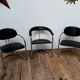 2 armchairs vintage chromed metal and Italian design leather