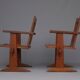 Set of four pine Scandinavian armchairs 1930