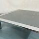 Mid-century chrome and dark mirror glass side table attributed to Saporiti. Italy 1970s