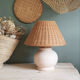 Ceramic and rattan table lamp
