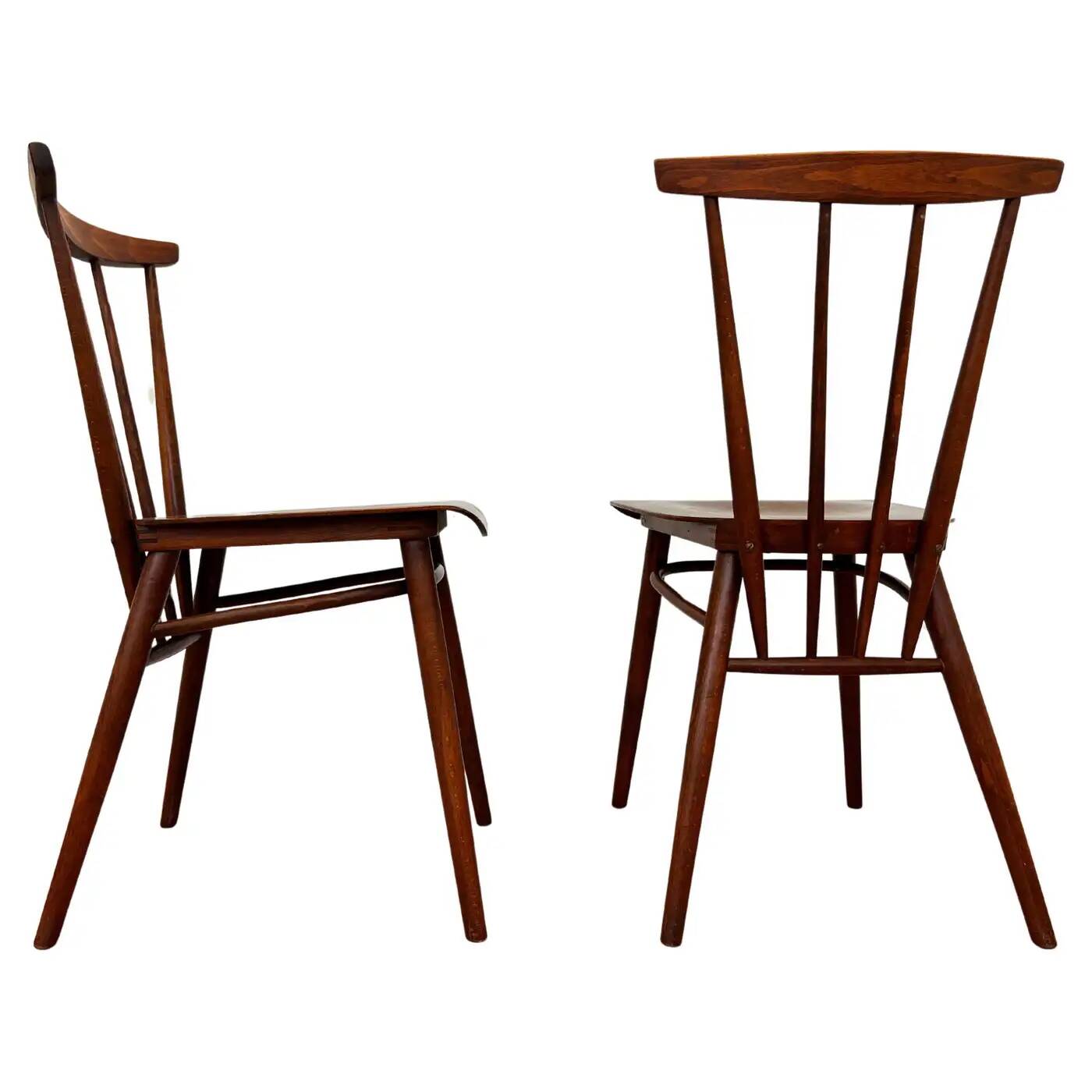 Set of four mid-century design wooden dining chairs by TON - 1960s