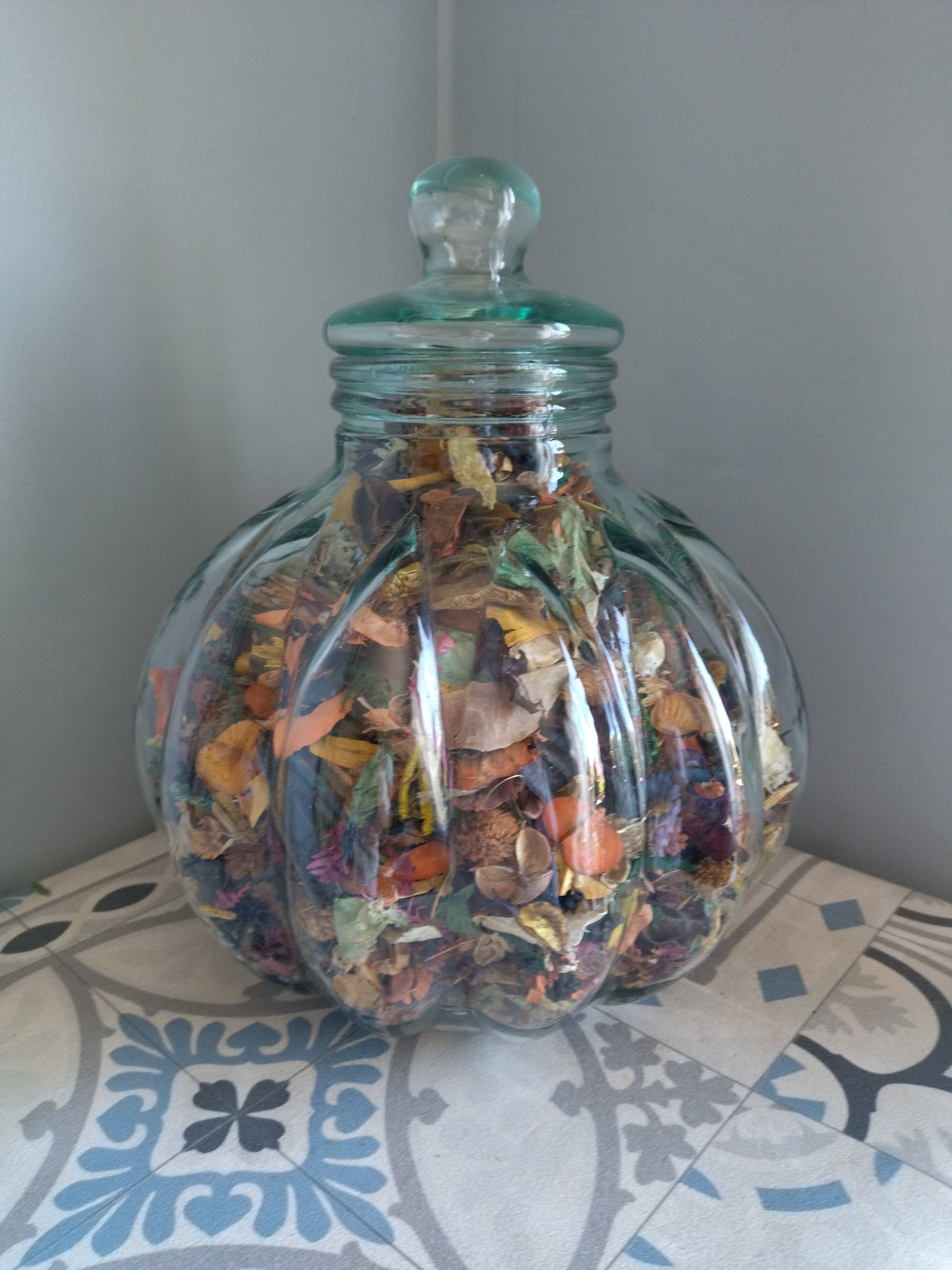 Canister glass geneviève lethu vintage