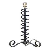 Brutalist wrought iron spring lamp base
