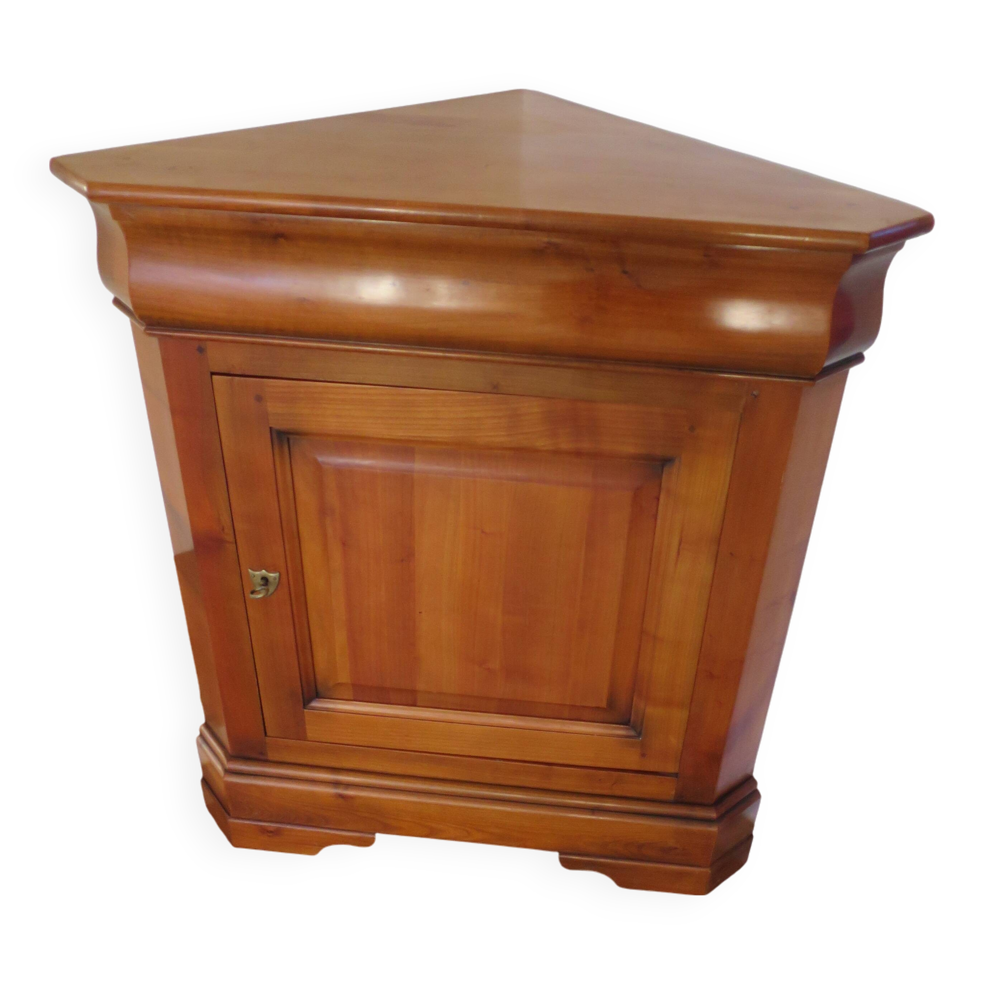 Beautiful corner cupboard - cherry stain - Drawer - one door - Louis Philippe style