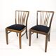 Lot de 2 chaises vintage Mid-Century dossier à barreaux bois massif design