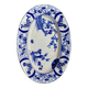 Oval dish Creil & Montereau in blue ironstone, "Japan" pattern.