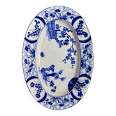 Oval dish Creil & Montereau in blue ironstone, "Japan" pattern.