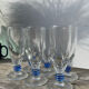 6 flûtes à champagne transparente pied bleu design