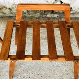 Pair of slatted side tables, Scandinavian style, 60s