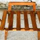 Pair of slatted side tables, Scandinavian style, 60s