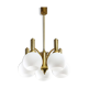Mid-century Italian Brass and Opaline Chandelier