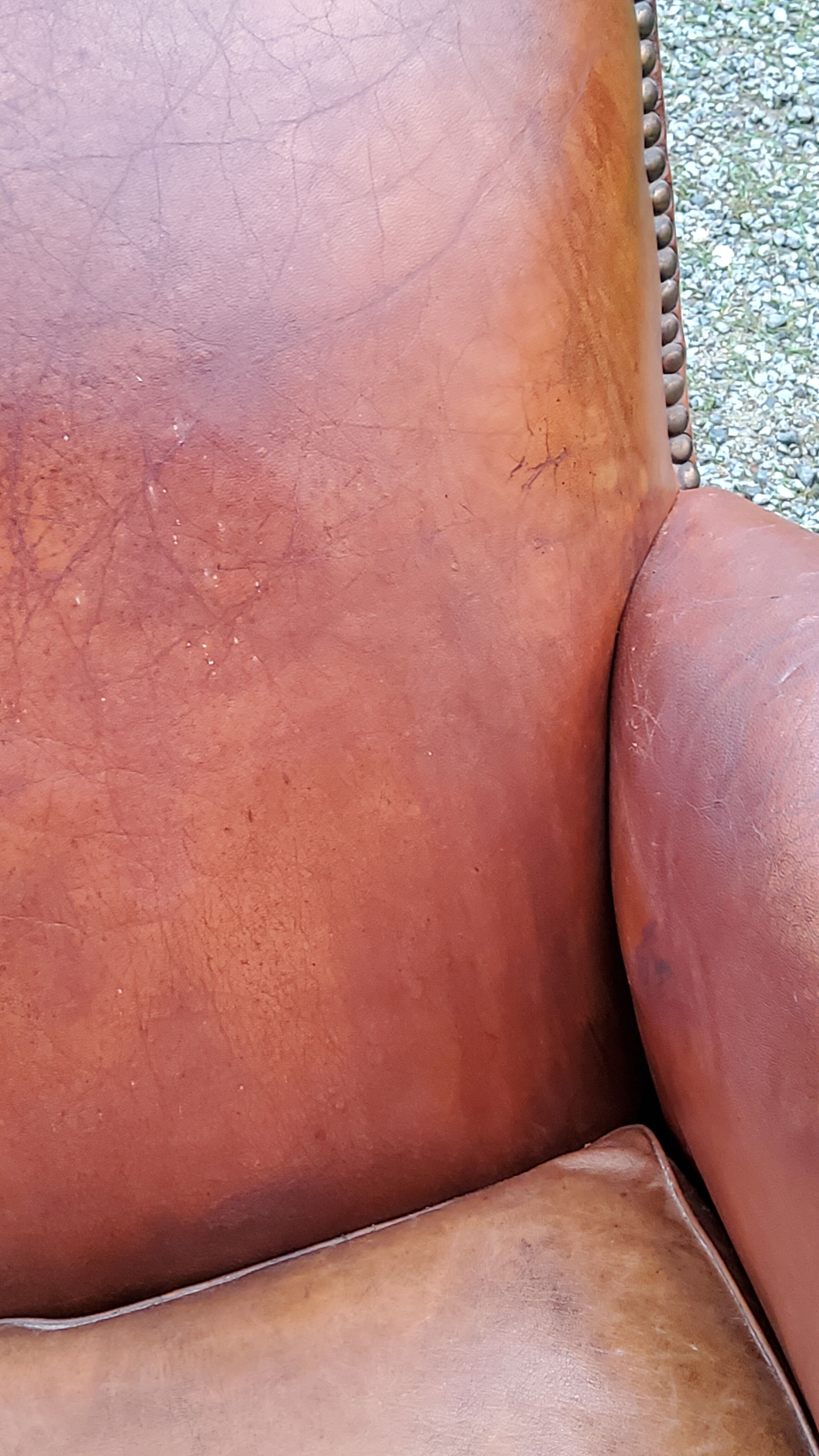 Leather club armchair back mustache from the 30s