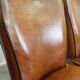4 chaises de salle à manger en cuir de mouton marron