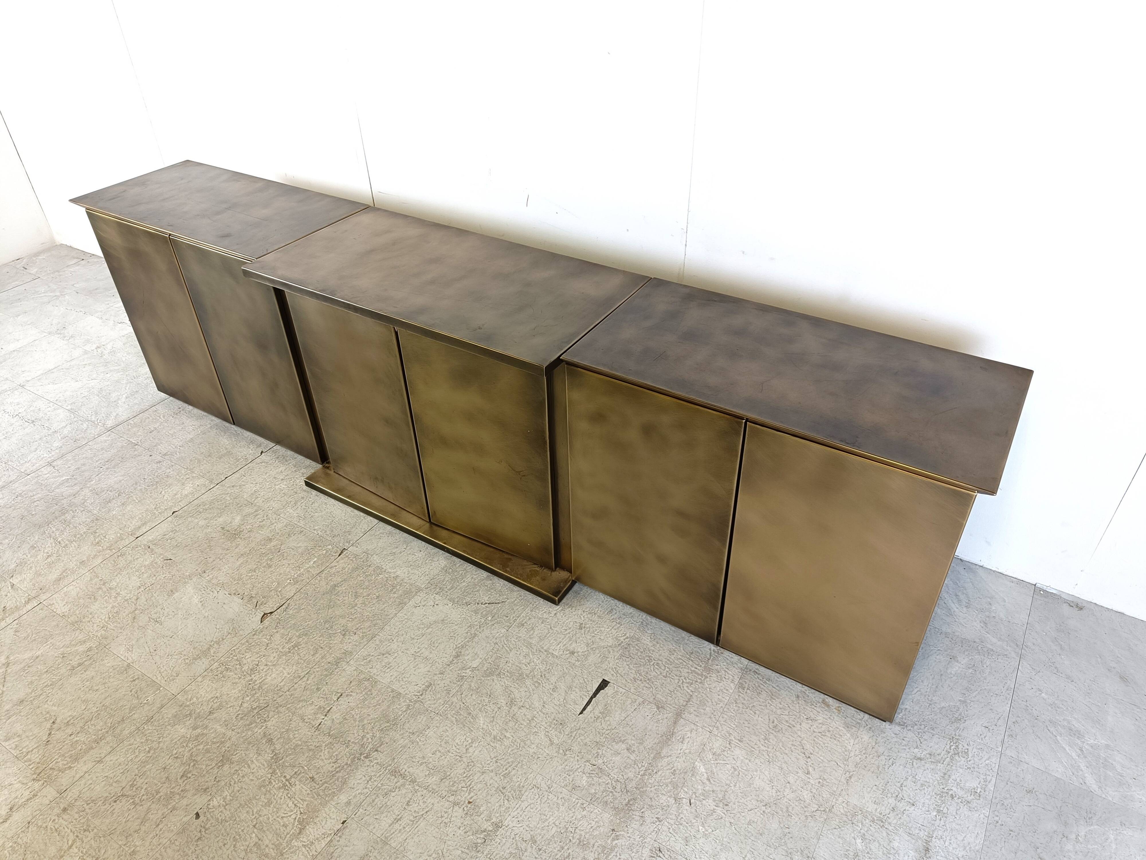 Enfilade XL en laiton par Belgochrom, 1980