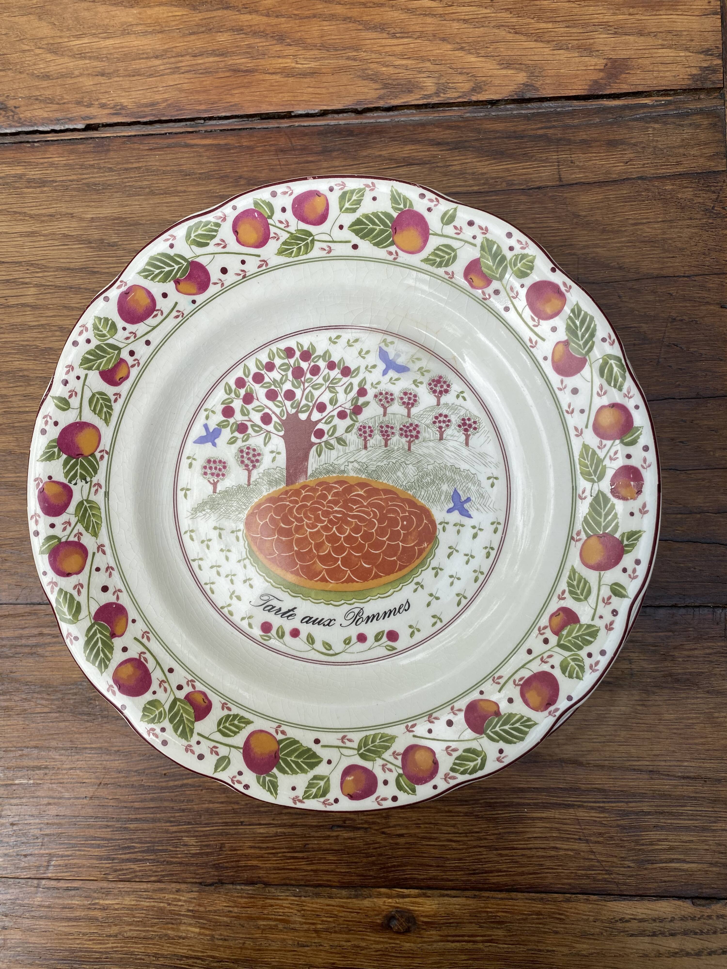 6 plates and 1 dish GIEN twentieth century