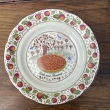 6 assiettes et 1 plat Gien XXe siècle