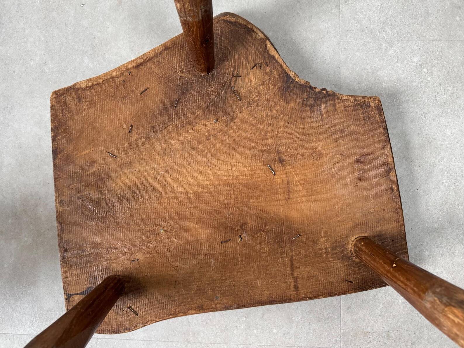 Mid Century rustic tree trunk side table