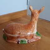 Terrine ceramic doe signed Caugant