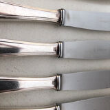 Set of 6 silver metal knives 1930