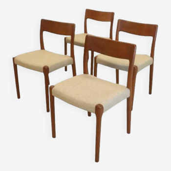 Set of 4 Danish teak dining chairs 'Borup'