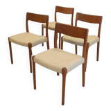 Ensemble de 4 chaises de salle à manger danoises en teck "Borup".