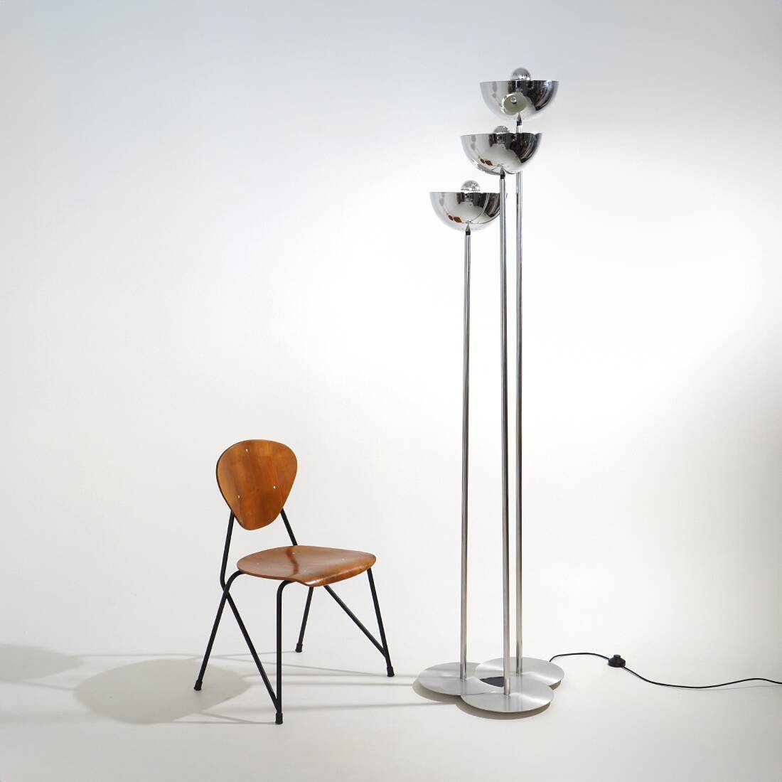 Lampe sur pied à 3 branches Lamperti, années 1970