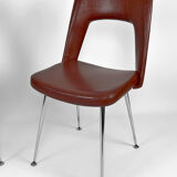 Pair of chairs in chrome and skaï, circa 1960