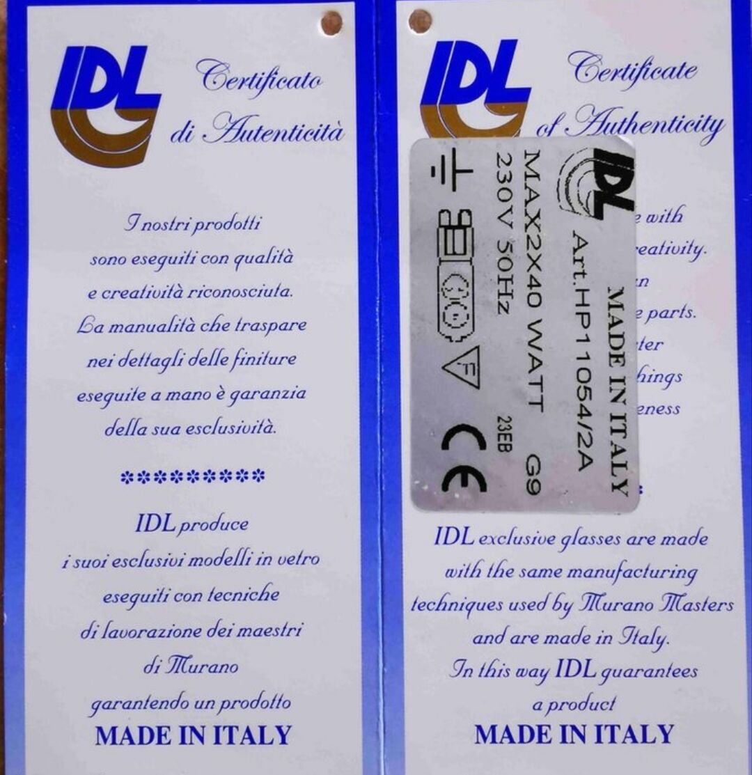 Murano glass wall lights – Italy - Gold