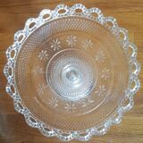 Vintage foot cut in molded glass edge lace