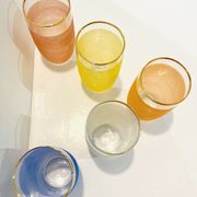 X5 multicolor granite glasses from the 50s/retro/kitchen/vintage