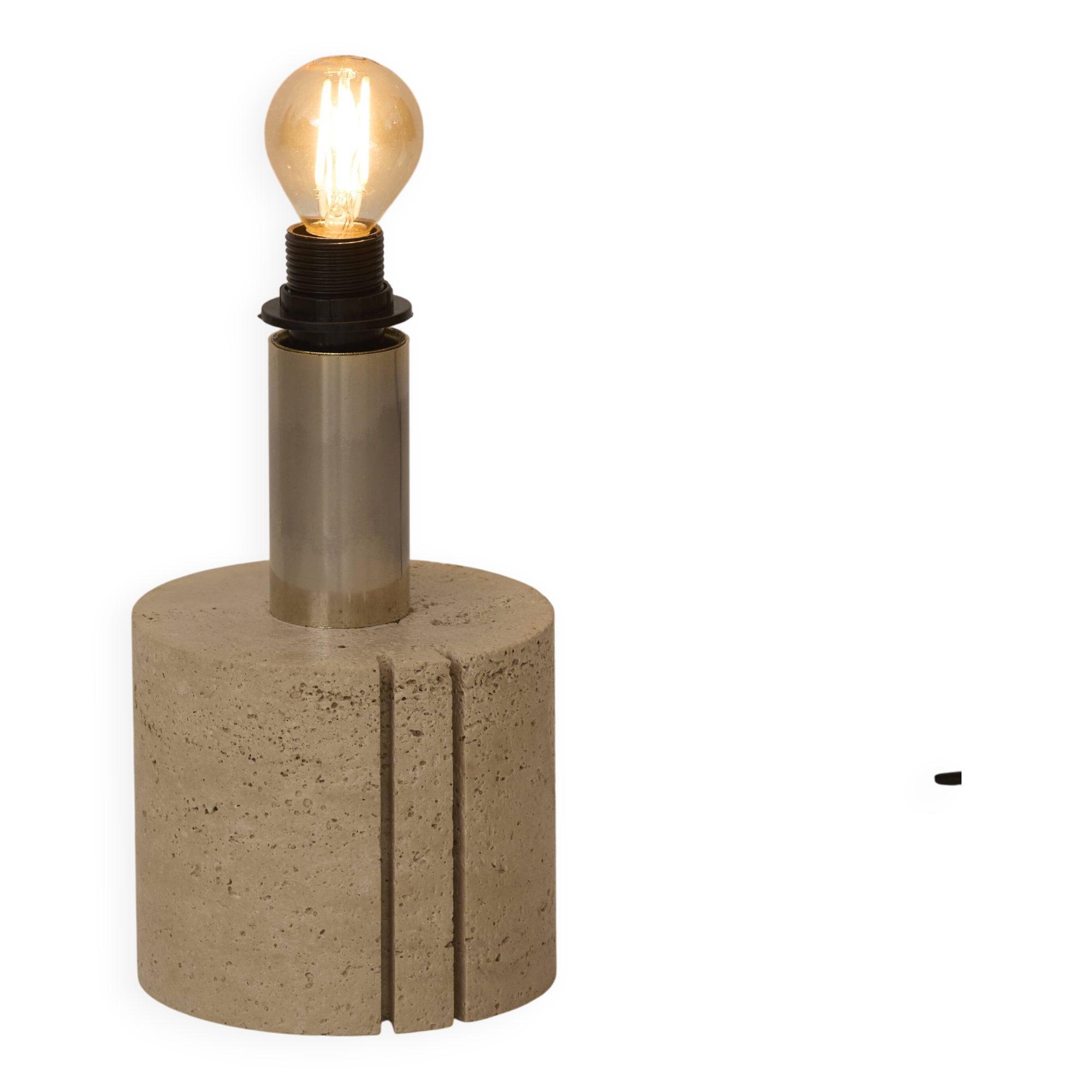 Travertine table lamp base by Fratelli Mannelli Italy c. 1970