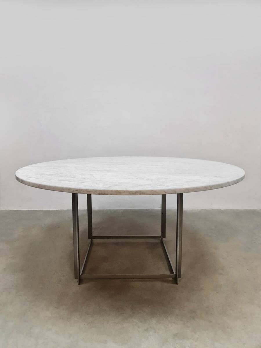 Vintage marble low dining table PK54 Poul Kjaerholm for Fritz Hansen 1990