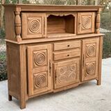 2-part Breton sideboard renovated in solid raw oak 200cm