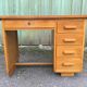 Vintage desk with 5 oak drawers