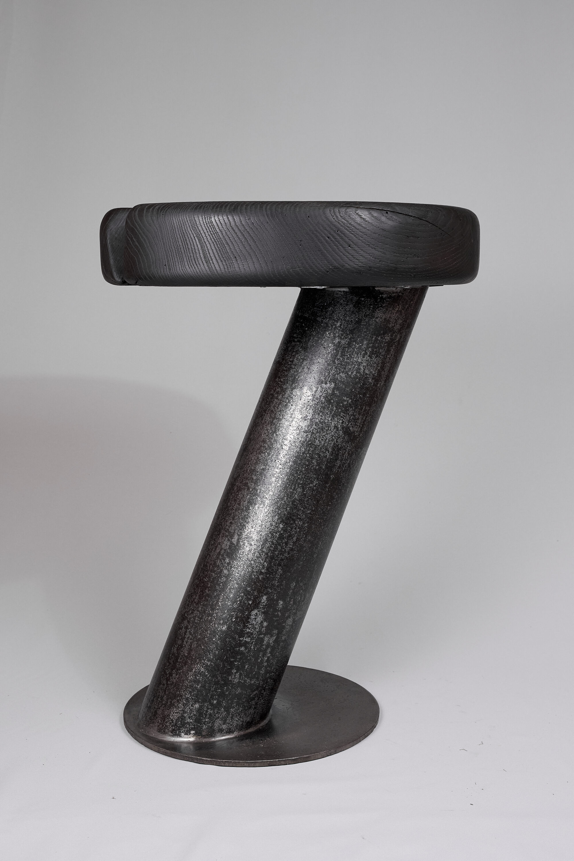 Solid wood sculptural side table, original contemporary design, logniture