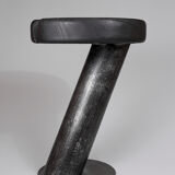 Solid wood sculptural side table, original contemporary design, logniture