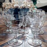 Lot de 8 verres anciens en cristal - Année 40-50