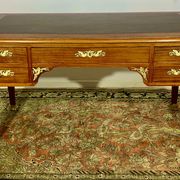 Empire style desk return from egypt double sided in mahogany and gilded bronzes year 1900